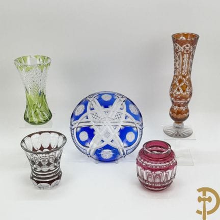 Val-Saint-Lambert: rote geschliffene Vase, bordeau
