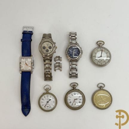 Drei Armbanduhren von Rodania + 4 Taschenuhren, da