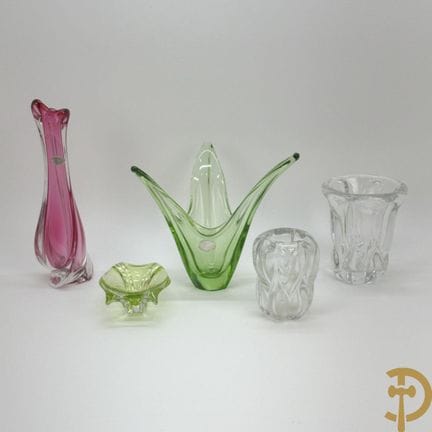 Val-Saint-Lambert: rosa gedrehte Vase (Abplatzunge
