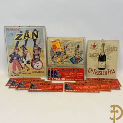 一批纸质宣传品，包括伯纳德·卡朗（Bernard Carant）设计的“Zan”（巴黎）、马克斯·西