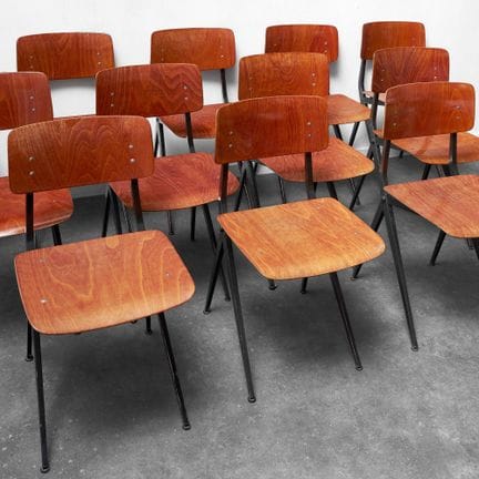 SET OF 12 “RESULT”-STYLE CHAIRS / DUTCH SCHOOL CHA