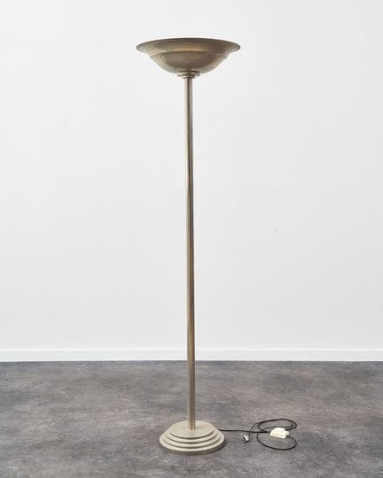 PAIR OF FLOOR LAMPS
in chromed metal
Stepped circu