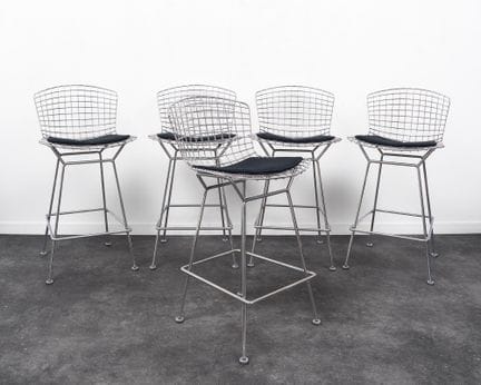 HARRY BERTOIA (1915–1978)
Set of five bar stools, 