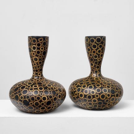 PAIR OF VASES
Resin and bamboo
H: 46 cm