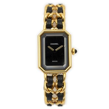 Chanel  
Montre « Première » en acier plaqué or, b