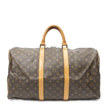 路易威登
“Keepall”单肩包，采用棕色“Monogram”涂层帆布与牛皮制成。
金色五金件。

