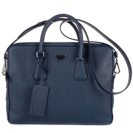 Prada
Schultertasche „Briefcase“ aus blauem „Saffi