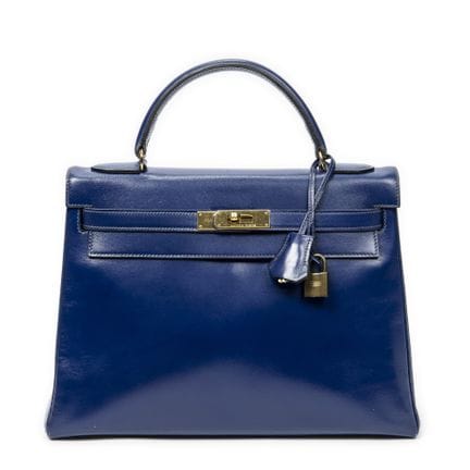 Hermès  
Handtasche „Kelly Retourne“ aus blauem „B