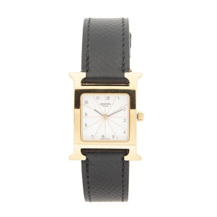 Hermès
Reloj «Mini Heure H» de acero chapado en or