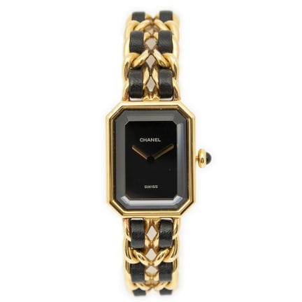 Chanel  
Montre « Première » en acier plaqué or, b