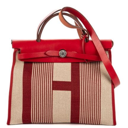 Hermès  
„Herbag“-Umhängetasche aus beigem „H Vibr