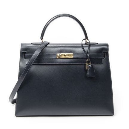 Hermès  
Umhängetasche „Kelly Sellier“ aus nachtbl