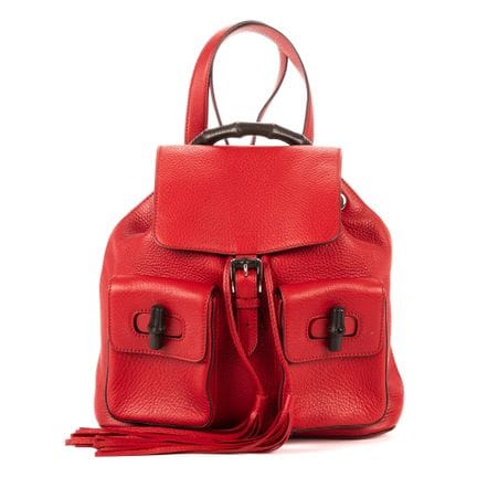 Gucci
Rucksack „Bamboo Tassel“ aus rotem, genarbte