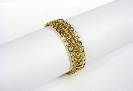 PULSERA de oro amarillo 750/°° con malla decorativ