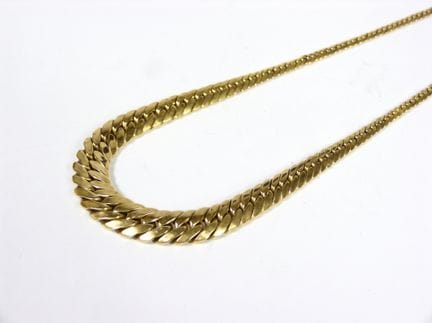 COLLAR de oro amarillo de 750/°°, de malla inglesa