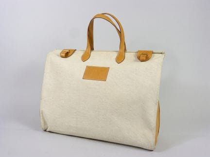 HERMÈS -  SAC "Kaba" 52cm en toile H chinée beige 