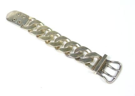 HERMÈS - PULSERA Hermès de plata 925/°°, eslabones