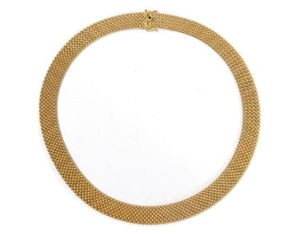 COLLAR de oro amarillo 750/°°, malla polaca, cierr