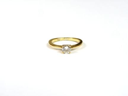 Anillo «solitario» de oro amarillo de 750 ‰ con un