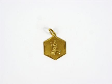 MEDALLA hexagonal de oro amarillo de 750/°°, sin g
