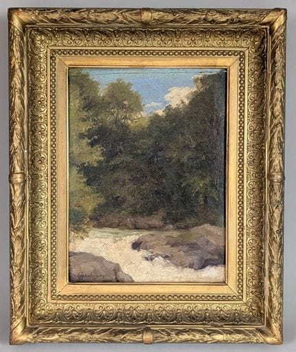欧内斯特·沙泰尼翁（Ernest CHATEIGNON，1863-1920）——《森林中的河岸》。布