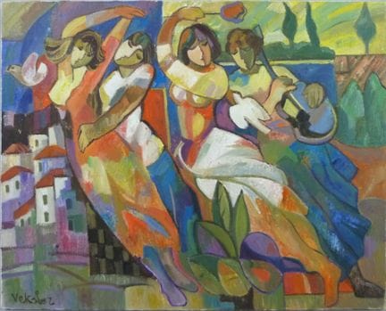 Samuel VEKSLER (né en 1966) -"Couple dansant, joue