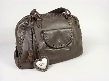 Christian DIOR  - SAC "Bowling ethnique" En cuir g