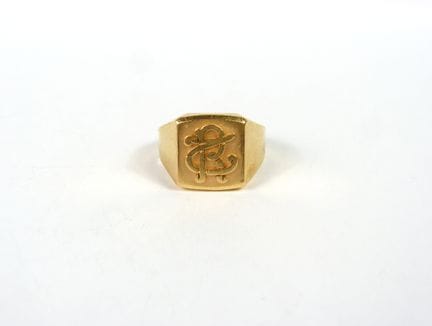 ANILLO DE CABALLERÍA para hombre, oro amarillo 750