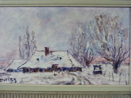Julien DURIEZ (1900-1993) -"Ferme sous la neige à 