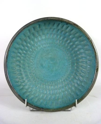 Michel LUCOTTE (né en 1931) - PLAT rond en grès ém