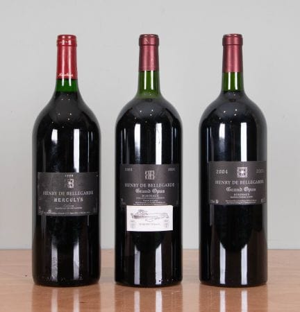 HENRY DE BELLEGARDE. 
Set aus drei Magnumflaschen 