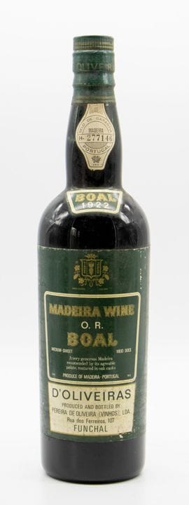 MADEIRA WINE BOAL
D'OLIVEIRAS.
Millésime: 1922