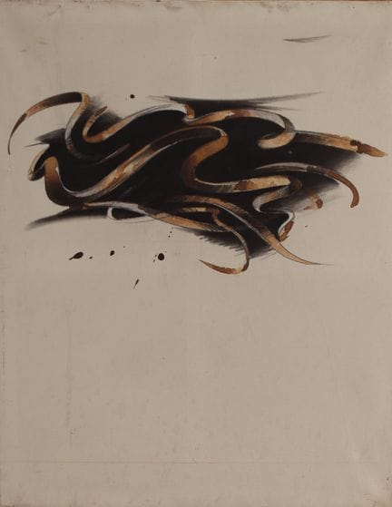 让-阿兰·塞恩斯（20世纪）
《卷曲纹》
布面综合材料，画面底部中央签名并注明日期：1978年2月2