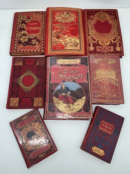Lote de 8 libros de lujo, con encuadernaciones en 