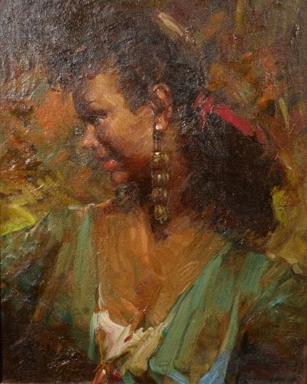 理查德-杜兰多-多戈（1910-？） 
半身女性肖像
未署名的布面油画。
41 x 33 厘米。