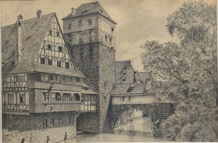 Ecole du XIXème s.
Weinstadel à Nuremberg
Mine de 