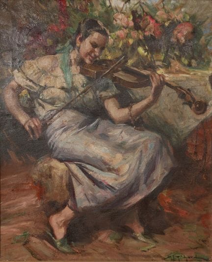理查德-杜兰多-托戈（1910-？
小提琴手
布面油画，右下方有签名。
64 x 52, 5 厘米。