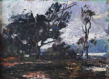ZEZZOS
风景画
木板油画，右下角有签名
16.5 × 23 厘米。