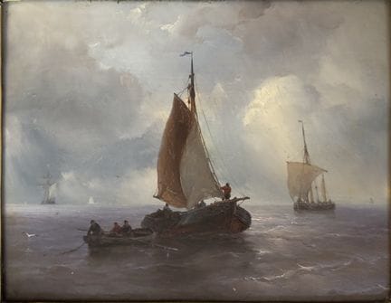 Louis MÜLLER
Pescherecci
Olio su tavola, firmato i