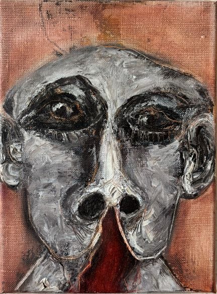让-皮埃尔·奥利维耶（1944-2025）
《面容》
布面油画，背面签名
22 x 16 厘米。