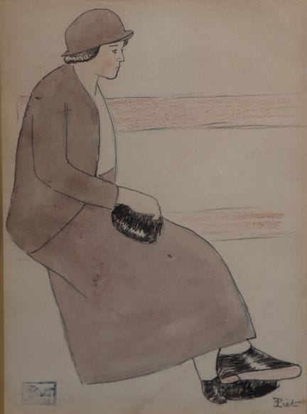 Fernand PIET (1869-1942)
Donna seduta
Acquerello, 