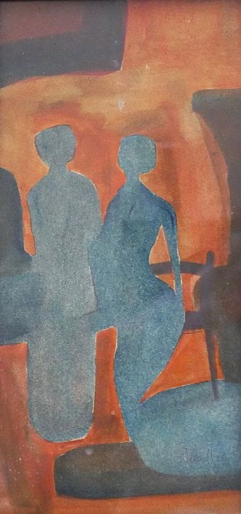 REVAULT
Deux personnages
Aquarelle signée à droite