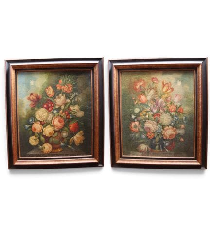 19世纪画派
檐壁上的花束
一对布面油画
66 x 54 厘米（已换画布）