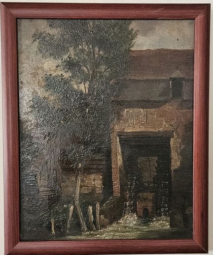 19世纪画派
《马科里耶尔风车》
纸板油画，背面标有标题并注明1865年
30 x 24 厘米。