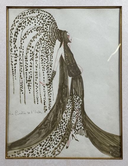 何塞·德·萨莫拉（1889-1971），
印度舞台服装《印度的女祭司》。
纸本铅笔与水彩。
31 x