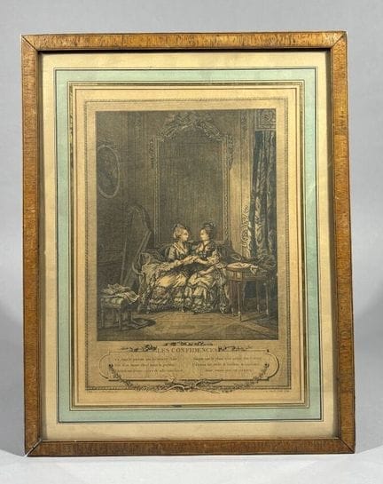 École du XIXe siècle,
Les Confidences.
Gravure. 
3