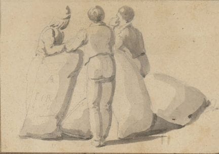 French School, circa 1850
Three figures. 
Pen and 