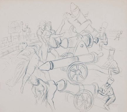 卡尔·胡布赫_x001D_ 1891年 - 卡尔斯鲁厄 - 1979年 一幅描绘裸体女性与手持阳具状