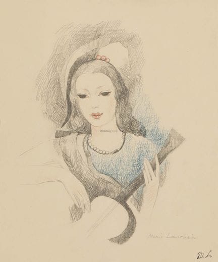 MARIE LAURENCIN - Umkreis_x001D_ Jeune Femme à la 