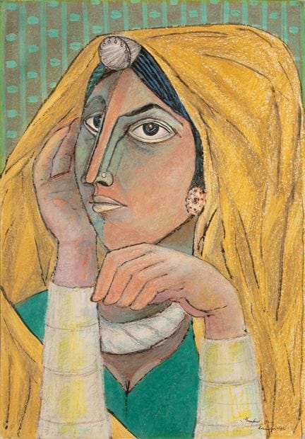 Jhupu ADHIKARI (pintor indio, 1927-2013).
Mujer de